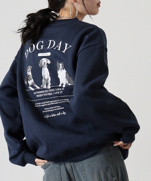 Naive magic（ナイーブマジック）の「NAIVE MAGIC 裏起毛アニマルバックプリントC/N（スウェット・メンズ・ダークグリーン系1/ネイビー/オートミール/ダークグリーン系2/アッシュグレー/ブラック・L/M）」の6枚目の写真