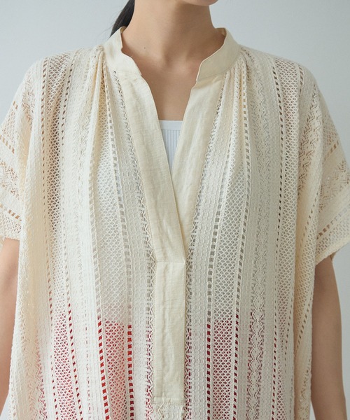 yuni（ユニ　）の「コットン ruschel lace kaftan ワンピース（ワンピース・レディース・アイボリー/ブラック・FREE）」の15枚目の写真