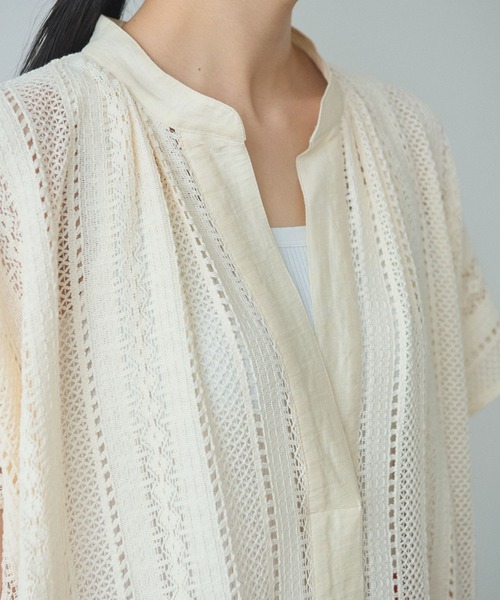 yuni（ユニ　）の「コットン ruschel lace kaftan ワンピース（ワンピース・レディース・アイボリー/ブラック・FREE）」の16枚目の写真