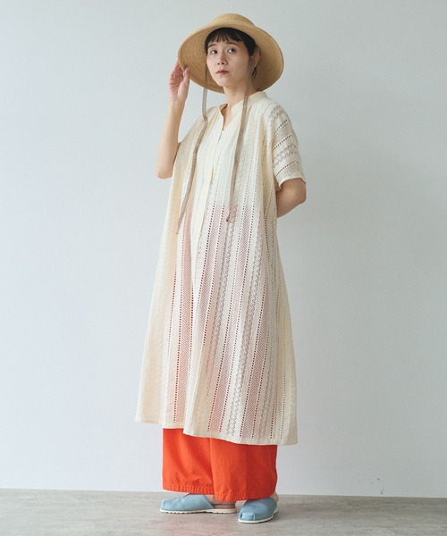 yuni（ユニ　）の「コットン ruschel lace kaftan ワンピース（ワンピース・レディース・アイボリー/ブラック・FREE）」の7枚目の写真