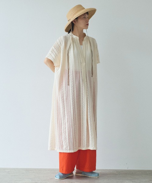 yuni（ユニ　）の「コットン ruschel lace kaftan ワンピース（ワンピース・レディース・アイボリー/ブラック・FREE）」の10枚目の写真