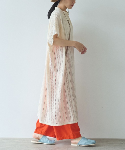 yuni（ユニ　）の「コットン ruschel lace kaftan ワンピース（ワンピース・レディース・アイボリー/ブラック・FREE）」の11枚目の写真