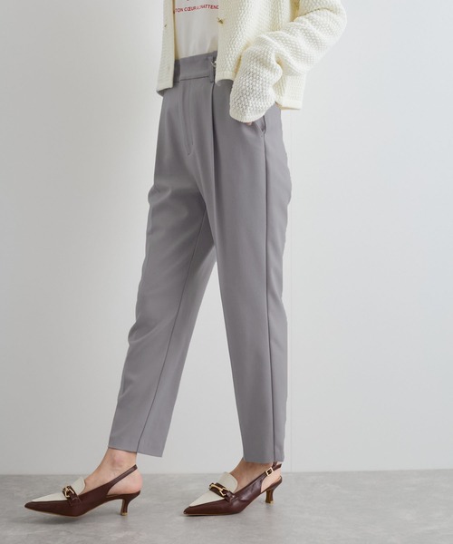 VIS（ビス）の「【洗える/防シワ】ツイルワンタックテーパードパンツ（その他パンツ・レディース・ピンク系その他2/ブラック/グレー・SS/S/M/L）」の2枚目の写真