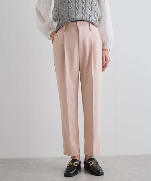 VIS（ビス）の「【洗える/防シワ】ツイルワンタックテーパードパンツ（その他パンツ・レディース・ピンク系その他2/ブラック/グレー・SS/S/M/L）」の3枚目の写真