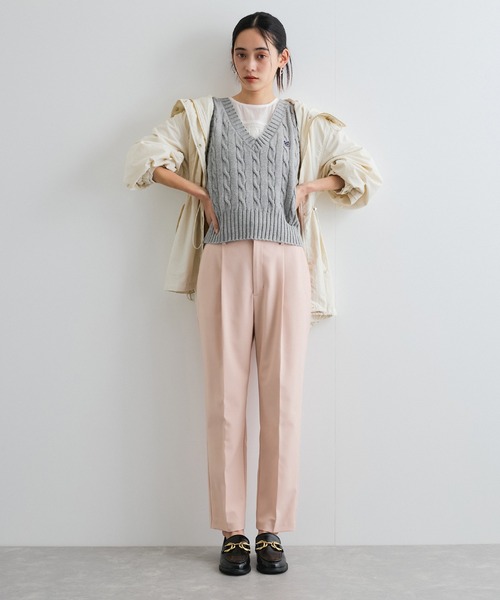 VIS（ビス）の「【洗える/防シワ】ツイルワンタックテーパードパンツ（その他パンツ・レディース・ピンク系その他2/ブラック/グレー・SS/S/M/L）」の10枚目の写真