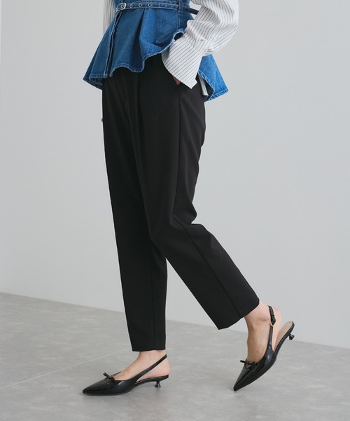 VIS（ビス）の「【洗える/防シワ】ツイルワンタックテーパードパンツ（その他パンツ・レディース・ピンク系その他2/ブラック/グレー・SS/S/M/L）」の5枚目の写真