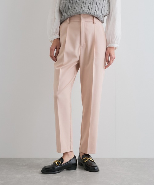 VIS（ビス）の「【洗える/防シワ】ツイルワンタックテーパードパンツ（その他パンツ・レディース・ピンク系その他2/ブラック/グレー・SS/S/M/L）」の8枚目の写真