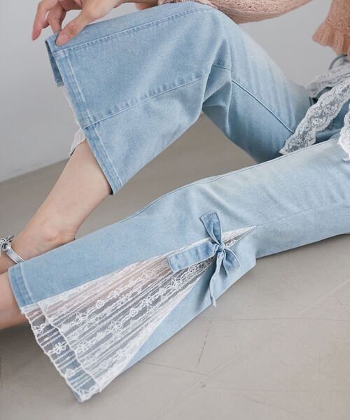 【美品】レッドバレンチノ デニムパンツ レース 長ズボン サイズ29 ブルー 美品】レッドバレンチノ デニムパンツ レース 長ズボン サイズ29