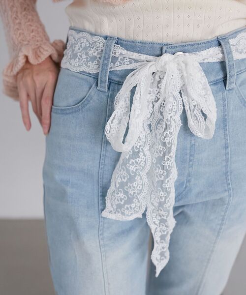 レースベルトセット裾リボンデニム（デニムパンツ）｜MAJESTIC LEGON
