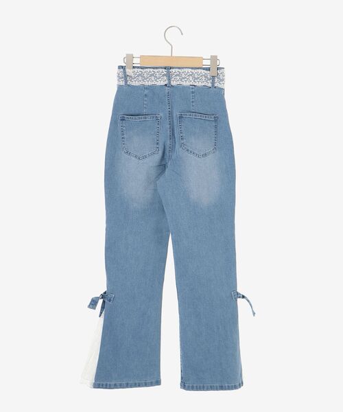 MAJESTIC LEGON(マジェスティックレゴン)の「レースベルトセット裾リボンデニム(デニムパンツ・レディース・ブルー/サックスブルー・SMALL/LARGE/MEDIUM)」の8枚目の写真