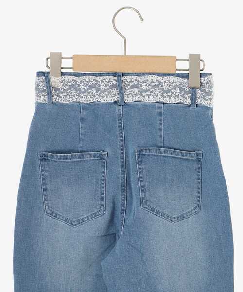 MAJESTIC LEGON(マジェスティックレゴン)の「レースベルトセット裾リボンデニム(デニムパンツ・レディース・ブルー/サックスブルー・SMALL/LARGE/MEDIUM)」の11枚目の写真