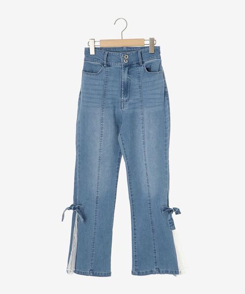 MAJESTIC LEGON(マジェスティックレゴン)の「レースベルトセット裾リボンデニム(デニムパンツ・レディース・ブルー/サックスブルー・SMALL/LARGE/MEDIUM)」の12枚目の写真