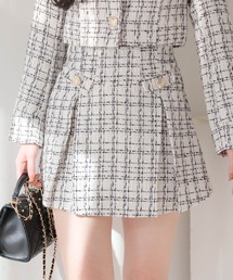 スプリングツイードプリーツスカート