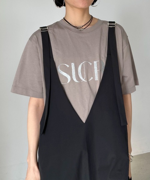 Doux archives（ドゥアルシーヴ）の「SUCRE Tee（Tシャツ/カットソー・レディース・オフホワイト/杢グレー/グレイッシュベージュ/ネイビー/ホワイト×ブラック/ホワイト×シルバー・FREE）」の19枚目の写真