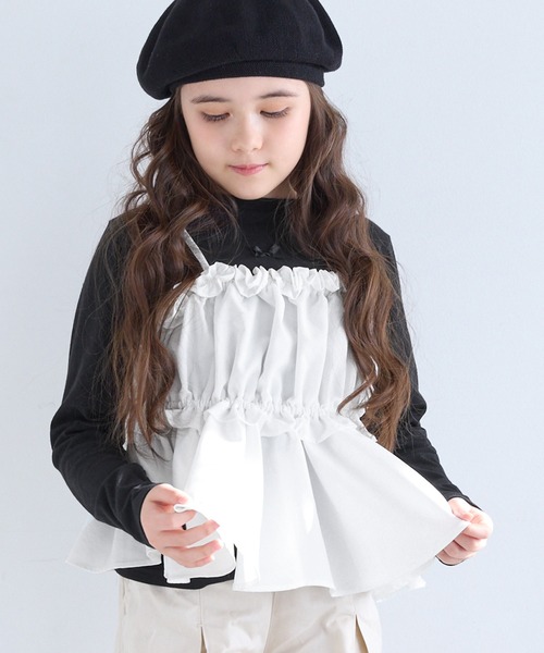 coca（coca）（コカ）の「キッズ ビスチェ＆リボンTシャツ 2点セット（Tシャツ/カットソー・キッズ・ホワイト/ブラック・120/150/140/130）」の21枚目の写真