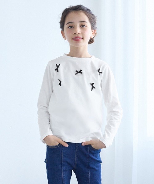 coca（coca）（コカ）の「キッズ ビスチェ＆リボンTシャツ 2点セット（Tシャツ/カットソー・キッズ・ホワイト/ブラック・120/150/140/130）」の3枚目の写真