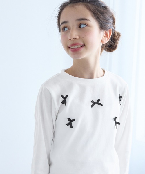 coca（coca）（コカ）の「キッズ ビスチェ＆リボンTシャツ 2点セット（Tシャツ/カットソー・キッズ・ホワイト/ブラック・120/150/140/130）」の4枚目の写真