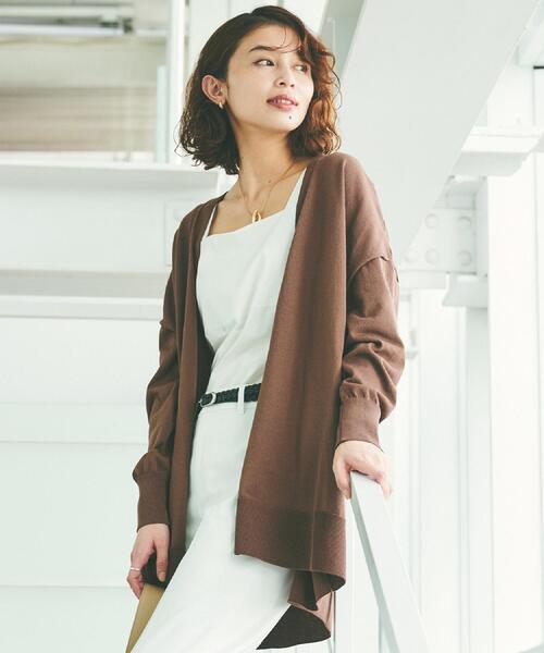 UNTITLED（アンタイトル）の「ボタンレスニットカーディガン（カーディガン/ボレロ・レディース・チャコールグレー/ナチュラル/ブルーグリーン/ブラウン系・44/48/00/02/04）」の11枚目の写真