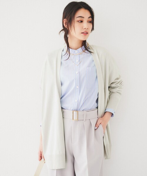 UNTITLED（アンタイトル）の「ボタンレスニットカーディガン（カーディガン/ボレロ・レディース・チャコールグレー/ナチュラル/ブルーグリーン/ブラウン系・44/48/00/02/04）」の17枚目の写真