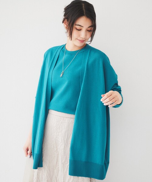 UNTITLED（アンタイトル）の「ボタンレスニットカーディガン（カーディガン/ボレロ・レディース・チャコールグレー/ナチュラル/ブルーグリーン/ブラウン系・44/48/00/02/04）」の21枚目の写真