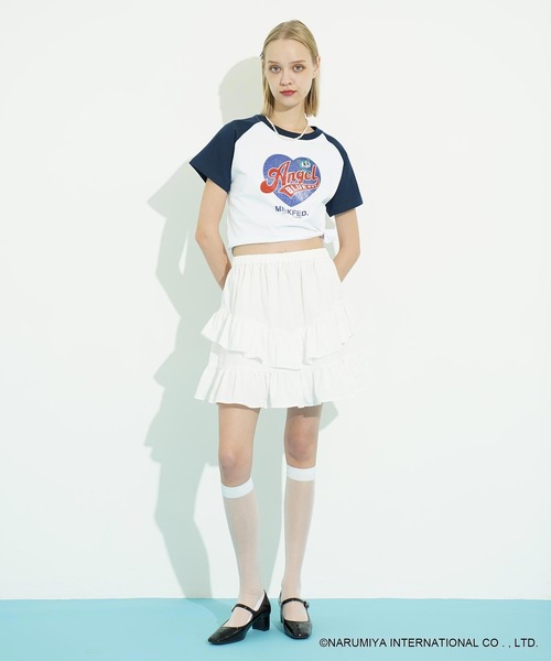 MILKFED.(ミルクフェド)の「MILKFED. × ANGEL BLUE COMPACT B/B TEE(Tシャツ/カットソー・レディース・ホワイト/アッシュ・ONE SIZE)」の10枚目の写真