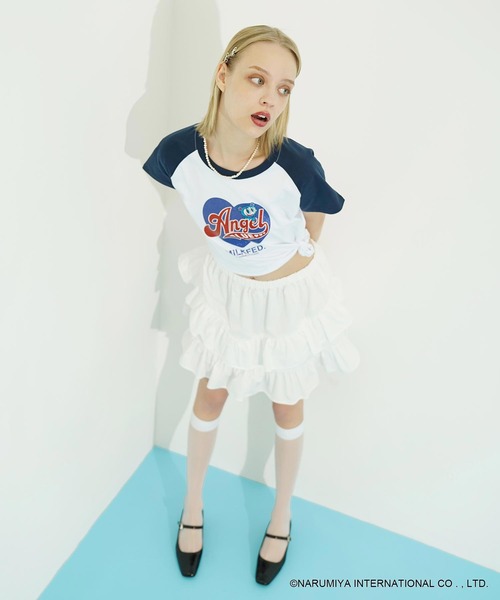 MILKFED.(ミルクフェド)の「MILKFED. × ANGEL BLUE COMPACT B/B TEE(Tシャツ/カットソー・レディース・ホワイト/アッシュ・ONE SIZE)」の9枚目の写真