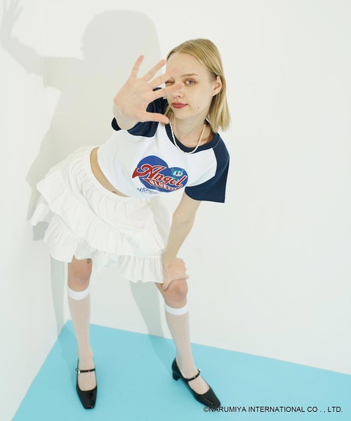 MILKFED.(ミルクフェド)の「MILKFED. × ANGEL BLUE COMPACT B/B TEE(Tシャツ/カットソー・レディース・ホワイト/アッシュ・ONE SIZE)」の8枚目の写真