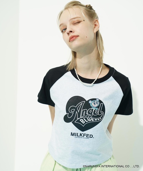 MILKFED.(ミルクフェド)の「MILKFED. × ANGEL BLUE COMPACT B/B TEE(Tシャツ/カットソー・レディース・ホワイト/アッシュ・ONE SIZE)」の15枚目の写真