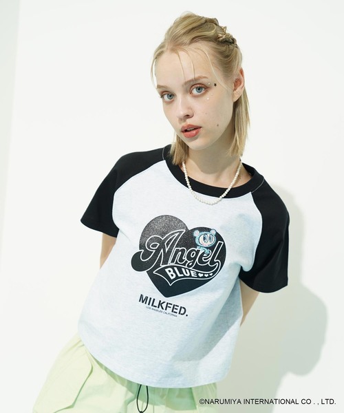 MILKFED.(ミルクフェド)の「MILKFED. × ANGEL BLUE COMPACT B/B TEE(Tシャツ/カットソー・レディース・ホワイト/アッシュ・ONE SIZE)」の16枚目の写真