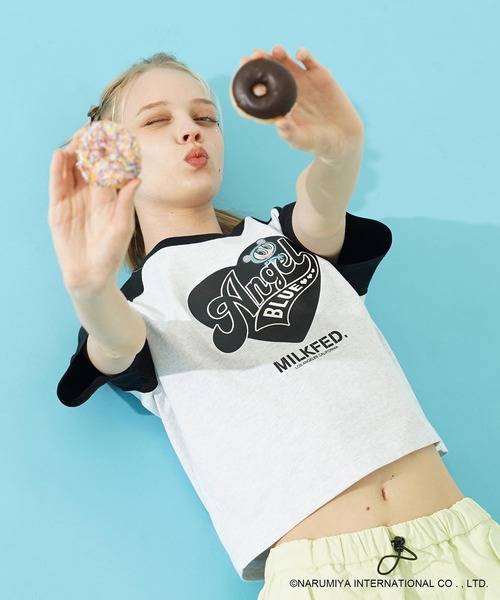 MILKFED.(ミルクフェド)の「MILKFED. × ANGEL BLUE COMPACT B/B TEE(Tシャツ/カットソー・レディース・ホワイト/アッシュ・ONE SIZE)」の19枚目の写真