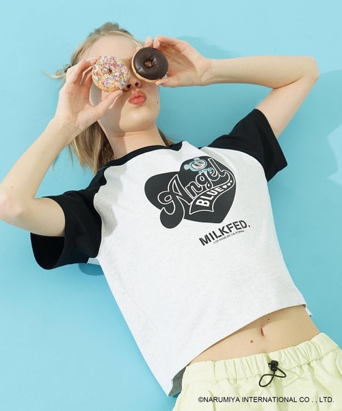 MILKFED.(ミルクフェド)の「MILKFED. × ANGEL BLUE COMPACT B/B TEE(Tシャツ/カットソー・レディース・ホワイト/アッシュ・ONE SIZE)」の20枚目の写真