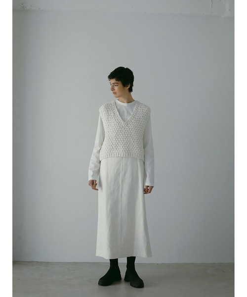 HER.（ハー）の「CO/LIマキシタイトスカート（スカート・レディース・オフホワイト/ブラック・1/2）」の5枚目の写真