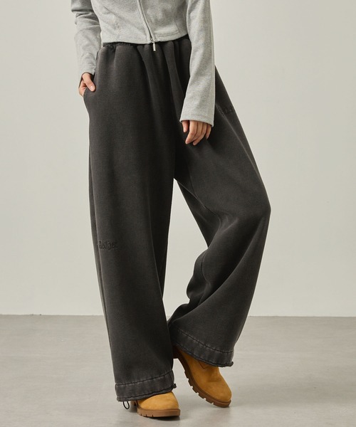 Snap club（スナップクラブ）の「【Snap club】ヴィンテージ加工 ロゴ刺繍 ドロストスウェットパンツ（スウェットパンツ・レディース・ブラック/ブラウン/レッド・S/M/L）」の7枚目の写真