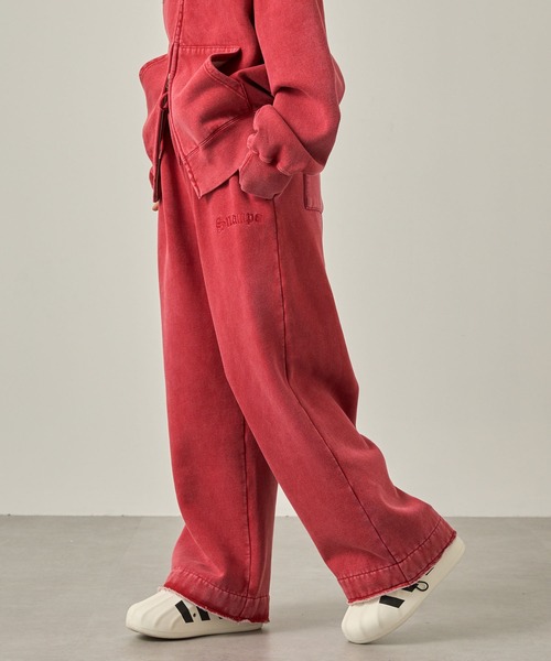 Snap club（スナップクラブ）の「【Snap club】ヴィンテージ加工 ロゴ刺繍 ドロストスウェットパンツ（スウェットパンツ・レディース・ブラック/ブラウン/レッド・S/M/L）」の18枚目の写真