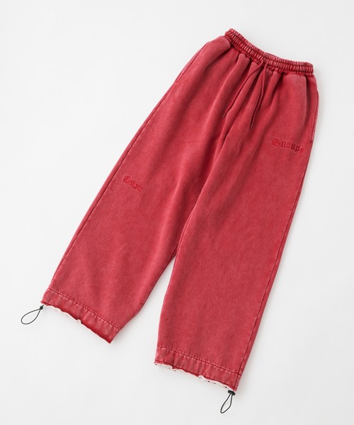 Snap club】ヴィンテージ加工 ロゴ刺繍 ドロストスウェットパンツ