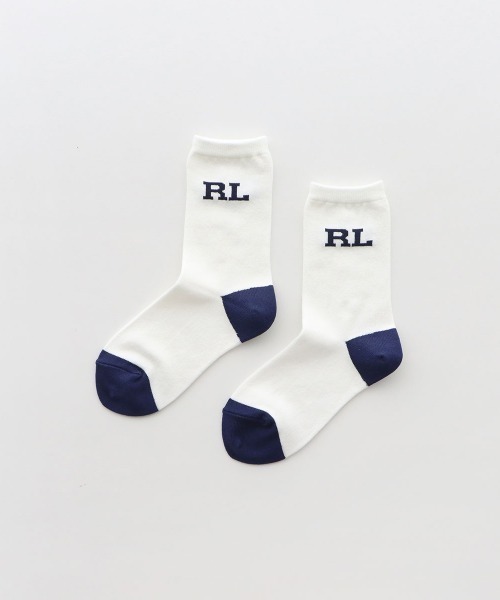 POLO RALPH LAUREN（ポロ ラルフ ローレン）の「POLO RALPH LAUREN RL LOGO キッズソックス 04835746/04863746（ソックス/靴下・キッズ・ホワイト/ネイビー/ライトグレー・16-18cm/19-21cm/13-15cm/22-24cm）」の2枚目の写真