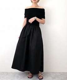 STYLEBLOCK | ニット×タフタオフショルワンピース(ワンピース)