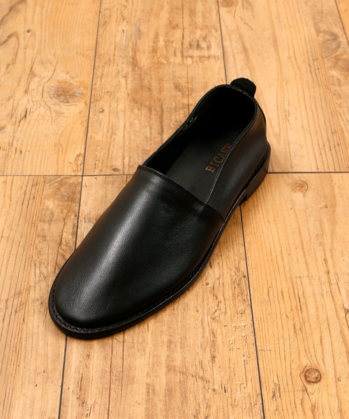 BICASH（ビカーシ）の「BICASH ビカーシ / LEATHER SHOES レザースリッポンシューズ レザーエスパドリーユ / 126（スリッポン・メンズ・ブラック/ダークブラウン・44/40/41/42/43）」の4枚目の写真