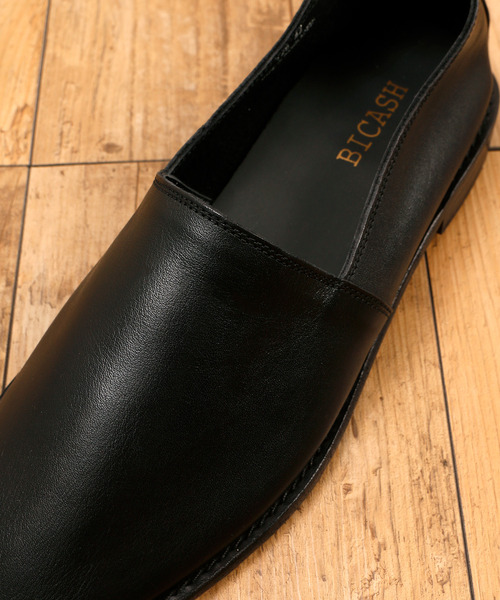 BICASH（ビカーシ）の「BICASH ビカーシ / LEATHER SHOES レザースリッポンシューズ レザーエスパドリーユ / 126（スリッポン・メンズ・ブラック/ダークブラウン・44/40/41/42/43）」の6枚目の写真
