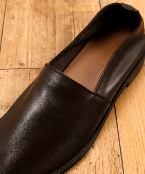 BICASH（ビカーシ）の「BICASH ビカーシ / LEATHER SHOES レザースリッポンシューズ レザーエスパドリーユ / 126（スリッポン・メンズ・ブラック/ダークブラウン・44/40/41/42/43）」の17枚目の写真