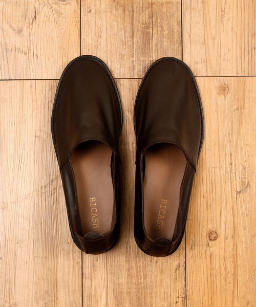 BICASH（ビカーシ）の「BICASH ビカーシ / LEATHER SHOES レザースリッポンシューズ レザーエスパドリーユ / 126（スリッポン・メンズ・ブラック/ダークブラウン・44/40/41/42/43）」の22枚目の写真