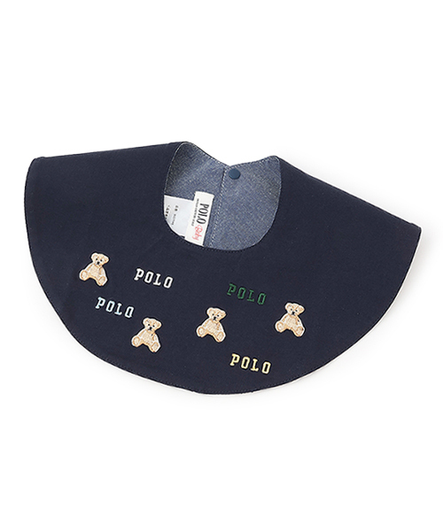 petit main(プティマイン)の「【POLO】刺しゅうスタイ(スタイ/よだれかけ・キッズ・クリーム/ネイビー/オフホワイト・F)」の3枚目の写真