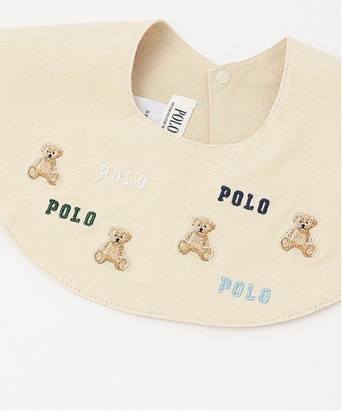 petit main(プティマイン)の「【POLO】刺しゅうスタイ(スタイ/よだれかけ・キッズ・クリーム/ネイビー/オフホワイト・F)」の8枚目の写真