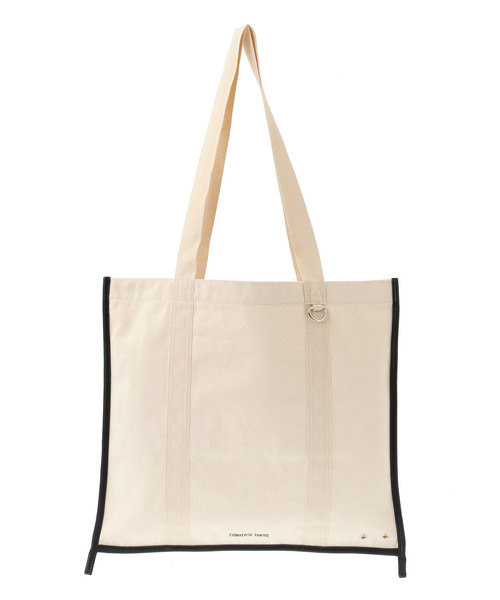 CONVERSE TOKYO（コンバーストウキョウ）の「EDGE BINDING CANVAS TOTE BAG（トートバッグ・レディース・シルバー/ベージュ/ブラック・FREE）」の2枚目の写真