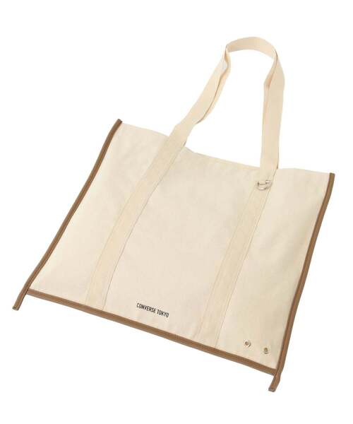 CONVERSE TOKYO（コンバーストウキョウ）の「EDGE BINDING CANVAS TOTE BAG（トートバッグ・レディース・シルバー/ベージュ/ブラック・FREE）」の14枚目の写真