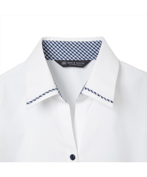 TOKYO SHIRTS（トウキョウシャツ）の「形態安定ノーアイロン スキッパー 長袖ビジネスワイシャツ（ビジネスシャツ・レディース・ホワイト・XS/S/M/L/LL/XL）」の3枚目の写真