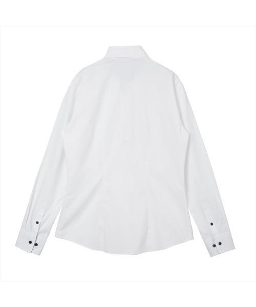 TOKYO SHIRTS（トウキョウシャツ）の「形態安定ノーアイロン スキッパー 長袖ビジネスワイシャツ（ビジネスシャツ・レディース・ホワイト・XS/S/M/L/LL/XL）」の2枚目の写真