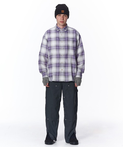 Jieda(ジエダ)の「OMBRE CHECK SHIRT(シャツ/ブラウス・メンズ・グリーン/パープル・2/1)」の4枚目の写真