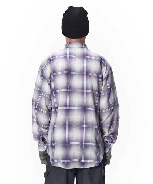 Jieda(ジエダ)の「OMBRE CHECK SHIRT(シャツ/ブラウス・メンズ・グリーン/パープル・2/1)」の6枚目の写真