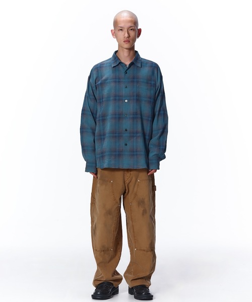 Jieda(ジエダ)の「OMBRE CHECK SHIRT(シャツ/ブラウス・メンズ・グリーン/パープル・2/1)」の7枚目の写真